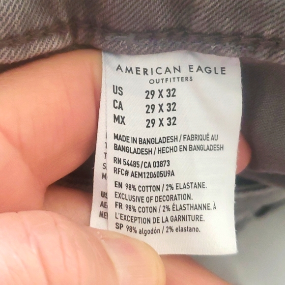 Jeans pants American eagle SKINNY Size 29×32 Strech Very good conditions Gray - Picture 13 of 15